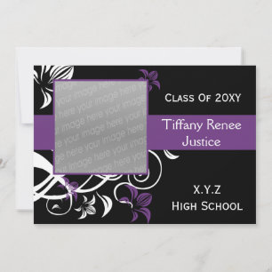 mauve tendance photo de la graduation Invitation