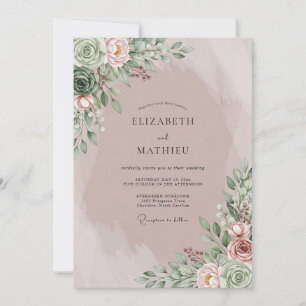 Mauve träumerische bohemianische Hochzeit Einladung