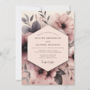 Mauve Umbral Bloom Hochzeit Einladung