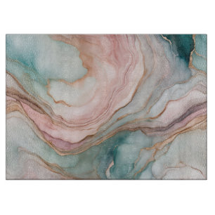 Mauve und Aquamarine Agate Layers Schneidebrett
