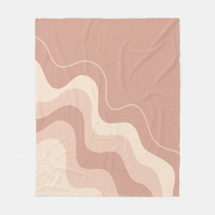Mauve und Beige Liquid Abstrakt Fleecedecke