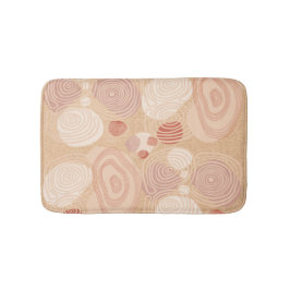 Mauve und Beige moderne Abstrakte Kreise Badematte