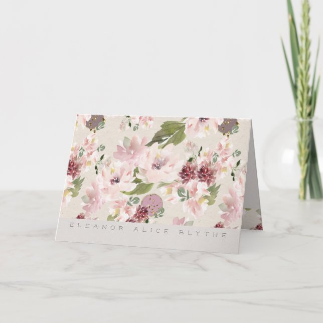Mauve und Blush-Papier-Karte Karte (Vorderseite)