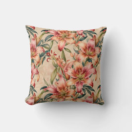 Mauve und Copper Lilies auf Tan Kissen