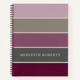 Mauve und grüne dramatische breite Streifen Person Notizbuch