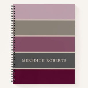 Mauve und grüne dramatische breite Streifen Person Notizbuch