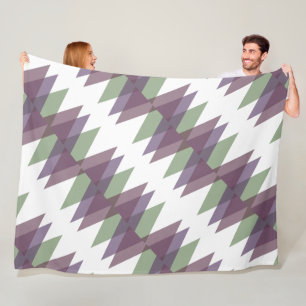 Mauve und grüne Dreiecke Fleecedecke