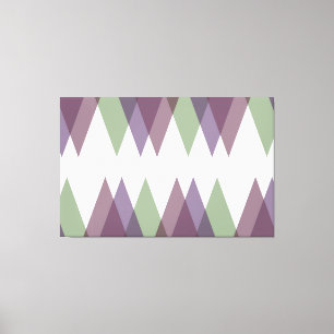 Mauve und grüne Dreiecke Leinwanddruck
