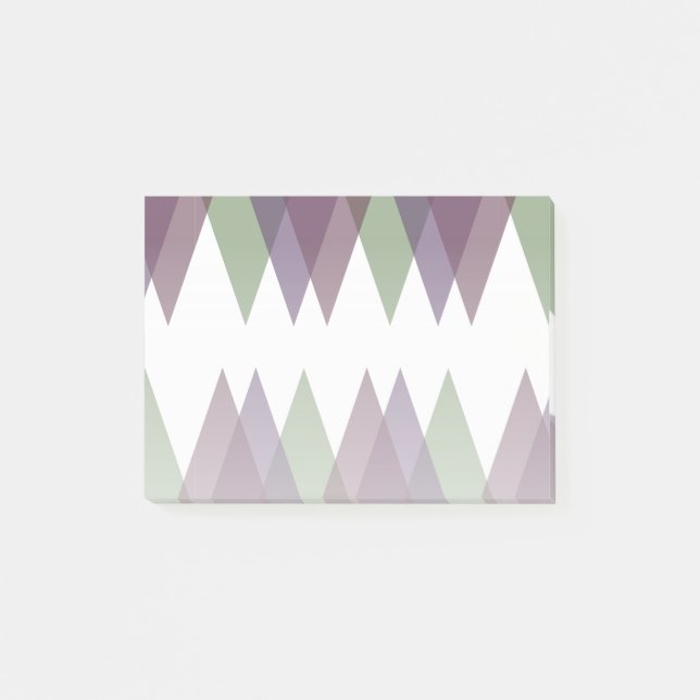 Mauve und grüne Dreiecke Post-it Klebezettel (Vorderseite)