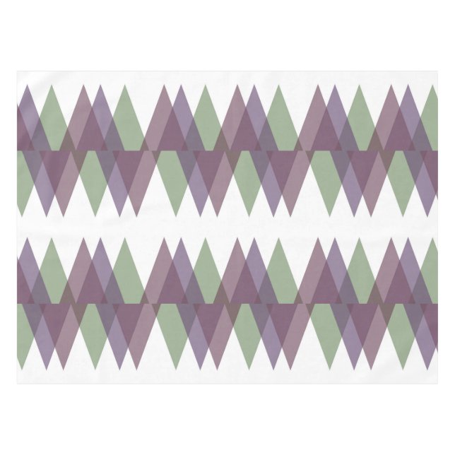 Mauve und grüne Dreiecke Tischdecke (Vorderseite (Horizontal))