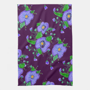 Mauve und Lila Flower Handtuch