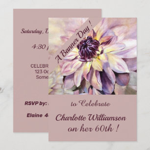 Mauve und Lila Wasserfarben zum Geburtstag Einladung