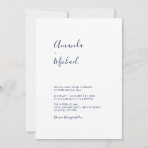Mauve und Marine   Einfache Einladung zur Hochzeit