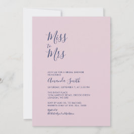 Mauve und Marine | Einfaches Minimal-Brautparty Einladung