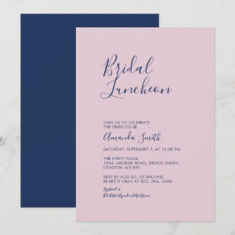 Mauve und Marine | Einfaches Minimal Bridal Lunche Einladung