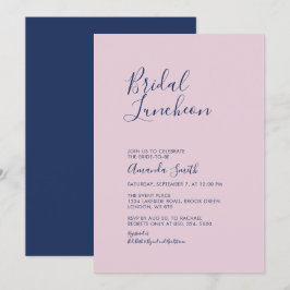Mauve und Marine | Einfaches Minimal Bridal Lunche Einladung