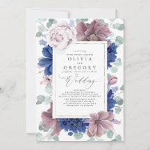 Mauve und Navy Blumen Elegante Hochzeit