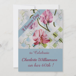 Mauve und Pink Wasserfarbe Blumengeburt Einladung