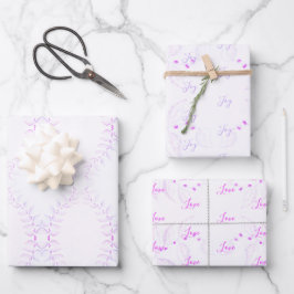 Mauve- und Rosa-Papiertücher Geschenkpapier Set