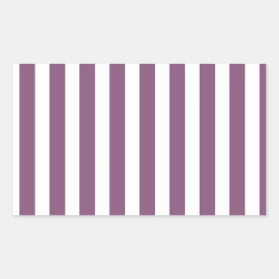 Mauve und weiße Streifen Rechteckiger Aufkleber
