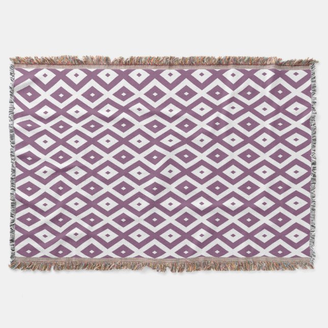Mauve und weißes Diamantmuster Decke (Vorderseite)