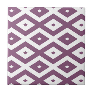 Mauve und weißes Diamantmuster Fliese