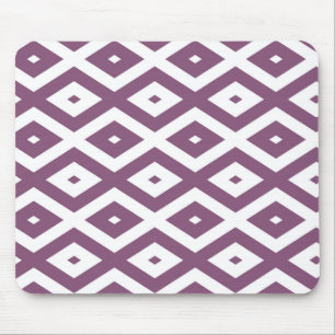 Mauve und weißes Diamantmuster Mousepad