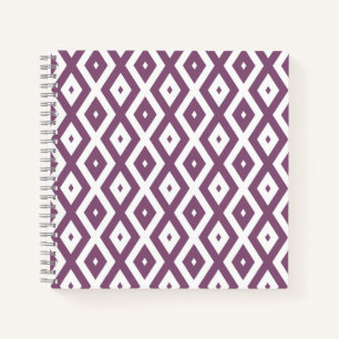 Mauve und weißes Diamantmuster Notizbuch
