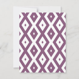 Mauve und weißes Diamantmuster RSVP Karte