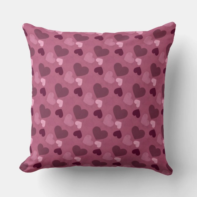 Mauve Valentine Heart Kissen (Vorderseite)