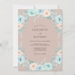 Mauve verlockende Aquarell-Hochzeit Einladung