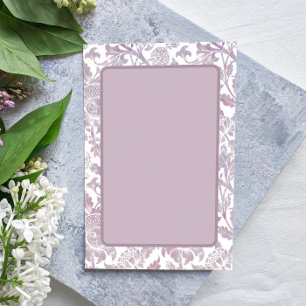 Mauve Vintag Botanisches Muster Post-it Klebezettel