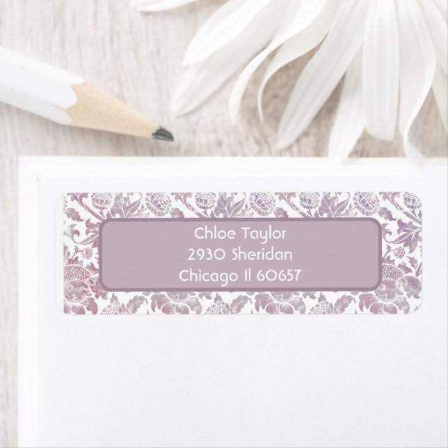 Mauve Vintages botanisches Muster (Insitu)