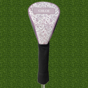 Mauve Vintages botanisches Muster Golf Headcover