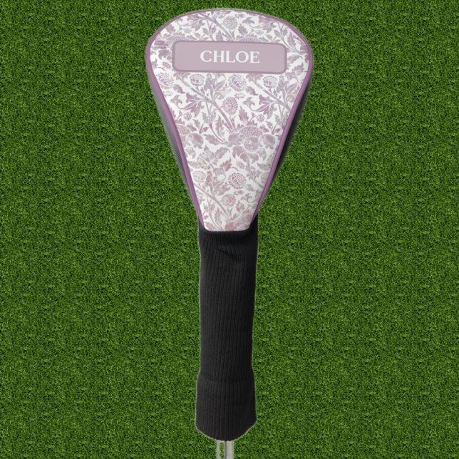 Mauve Vintages botanisches Muster Golf Headcover (Von Creator hochgeladen)