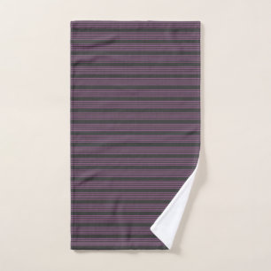 Mauve violet et charbon de bois cinq bandes motif