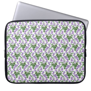 Mauve Violets auf weißem Neoprenschlauch Laptopschutzhülle