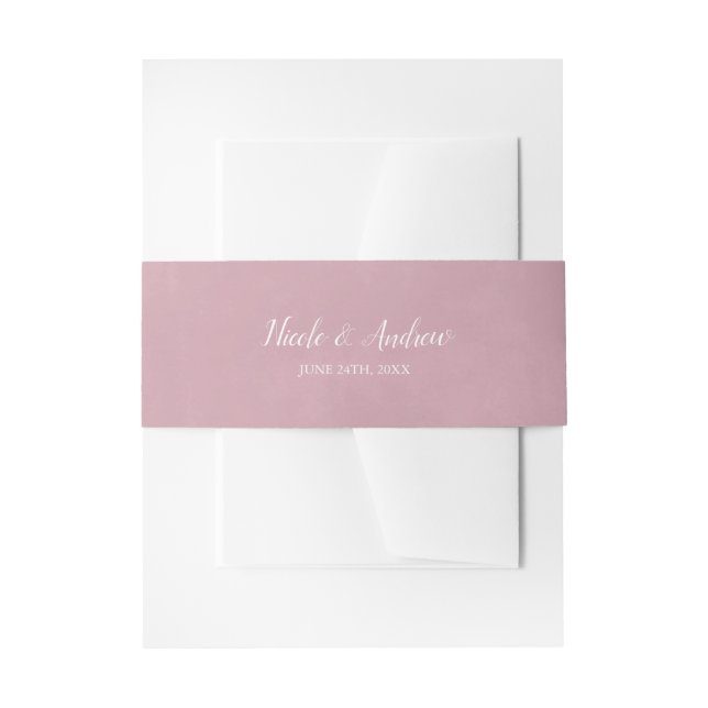 Mauve Watercolor Personalisiert Wedding Einladungsbanderole (Vorderseite Beispiel)