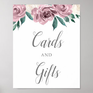 Mauve Watercolor Rose Blumenkarten & Geschenke Poster
