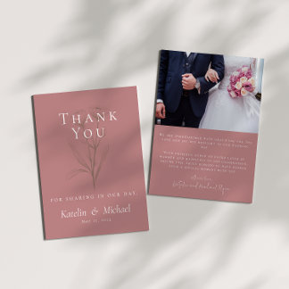 Mauve Wedding Foto Vielen Dank Dankeskarte