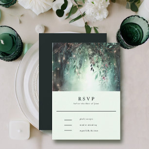 Mauve Wedding RSVP (Bezauberter Wald Gold Vines)