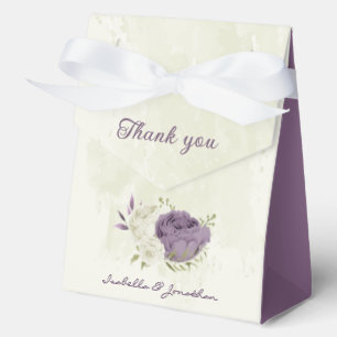 mauve weiße Blumen Grüne Hochzeit Geschenkschachtel
