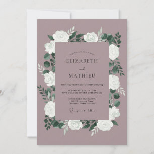 Mauve Weiße Pfingstrose Hochzeit Einladung