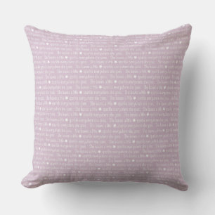 MAUVE & WHITE SIE VERLASSE EIN KLEINES SPARKLE-SPR KISSEN