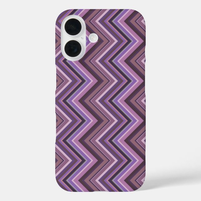 Mauve zigzag iPhone 16 hülle (Rückseite)