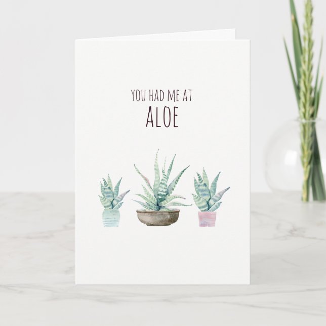 M'avais à aloe pun Valentines carte (Devant)