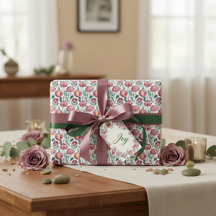 Mave Wasserfarben-Blumenmuster Geschenkpapier