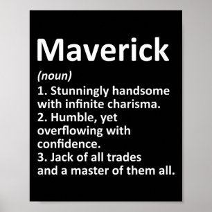 Maverick Definition Personalisierter Name Lustiger Poster