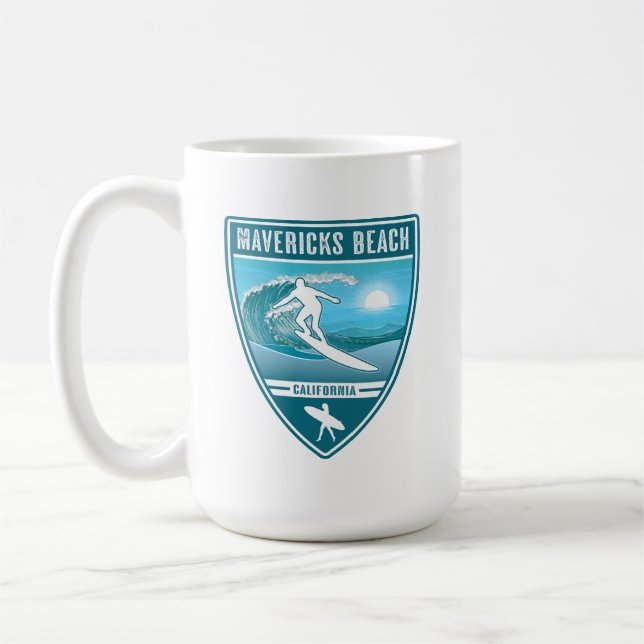 Mavericks Beach California Kaffeetasse (Links)
