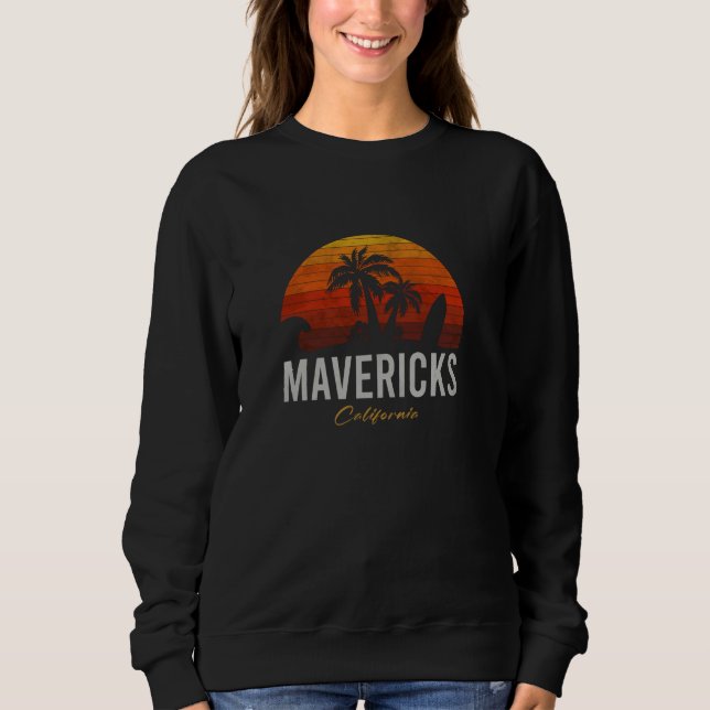 Mavericks California Retro Surfer Vintager Strand Sweatshirt (Vorderseite)